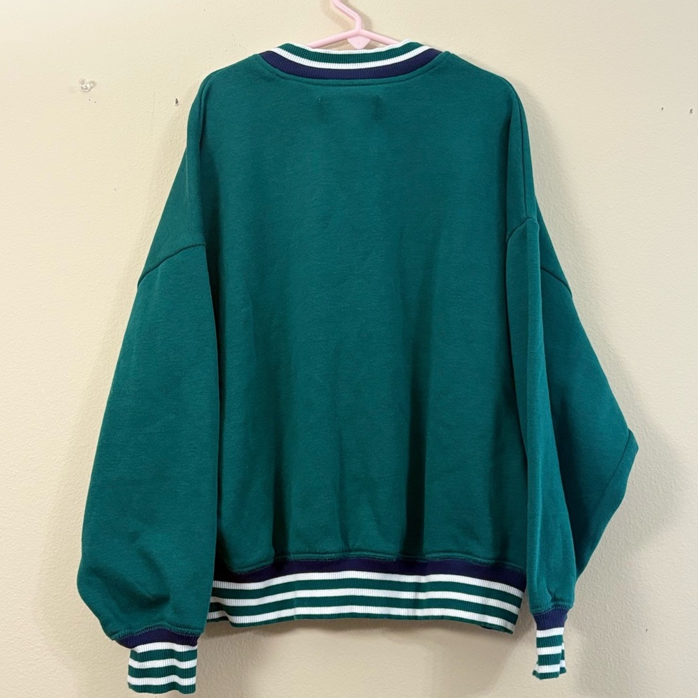 Limited Too Crewneck Sweatshirt Pullover‎ Girls small (7/8) plaid green cl - Picture 2 of 5